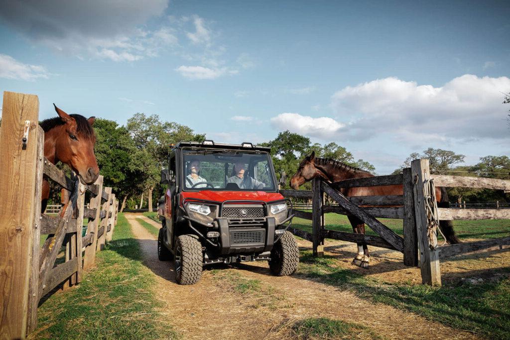 Kioti UTV K9 on a horse farm